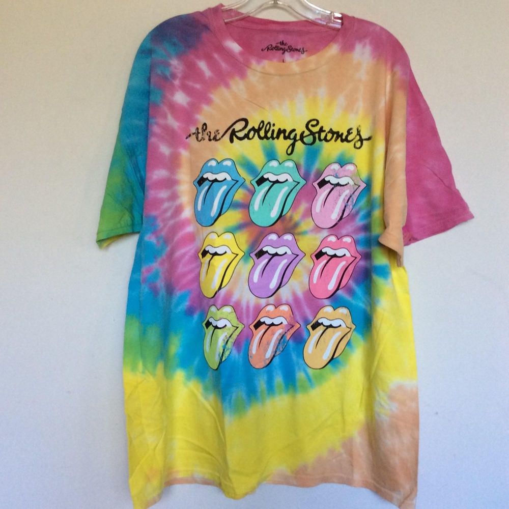 The Rolling Stones Tongues Tie Dye T shirt - Picture 1 of 2